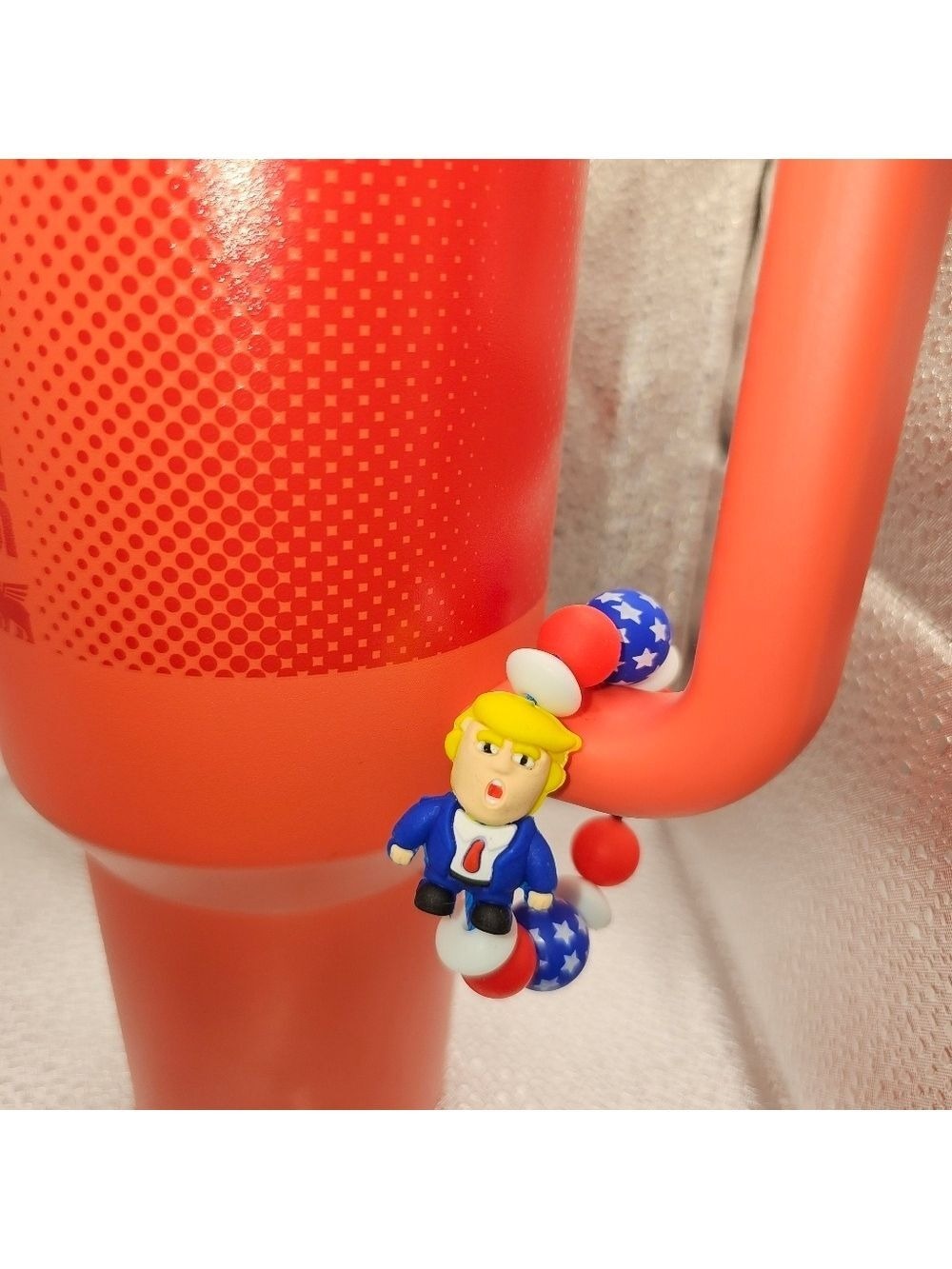 Silicone Tumbler Charms President Trump Red, White & Blue